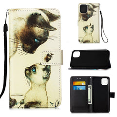 Painted Flat Texture Leather Case with Lanyard & Card Slot & Wallet & Holder, For iPhone 12 mini