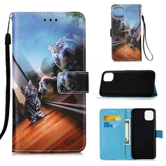 Painted Flat Texture Leather Case with Lanyard & Card Slot & Wallet & Holder, For iPhone 12 mini