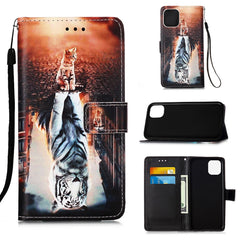 Painted Flat Texture Leather Case with Lanyard & Card Slot & Wallet & Holder, For iPhone 12 mini