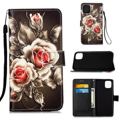 Painted Flat Texture Leather Case with Lanyard & Card Slot & Wallet & Holder, For iPhone 12 mini