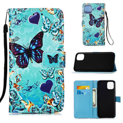 Painted Flat Texture Leather Case with Lanyard & Card Slot & Wallet & Holder, For iPhone 12 mini