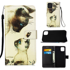 Painted Flat Texture Leather Case with Lanyard & Card Slot & Wallet & Holder, For iPhone 12 Pro Max