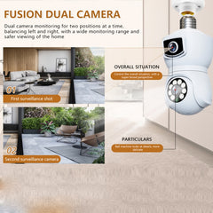 DP41 Bulb-type Dual-lens Motion Tracking Smart Camera Supports Voice Intercom, DP41 (White), DP41 (Black)