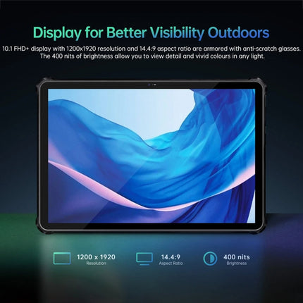 OUKITEL RT6 4G-Netzwerk IP68/IP69K Robustes Tablet, 10,1 Zoll Android 13 MediaTek MT8788 Octa Core unterstützt Dual-SIM, EU-Stecker, RT6 8 GB + 256 GB