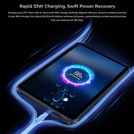 OUKITEL RT7 TITAN 5G Netzwerk IP68/IP69K Robustes Tablet, 10,1 Zoll Android 13 MediaTek Dimensity 720 Octa Core Unterstützt Dual-SIM, EU-Stecker, RT7 5G 12GB+256GB