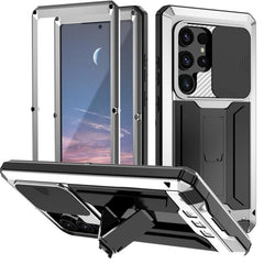 R-JUST Sliding Camera Life Waterproof Holder Phone Case, For Samsung Galaxy S25 5G, For Samsung Galaxy S25+ 5G, For Samsung Galaxy S25 Ultra 5G, For Samsung Galaxy S24 Ultra 5G, For Samsung Galaxy S24+ 5G, For Samsung Galaxy S24 5G