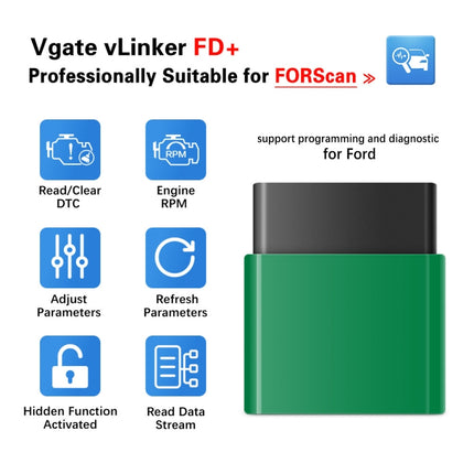 Vgate VLINKER FD + V2.2 Bluetooth 4.0 Car OBD Fault Diagnosis Detector, FD + V2.2 Bluetooth 4.0