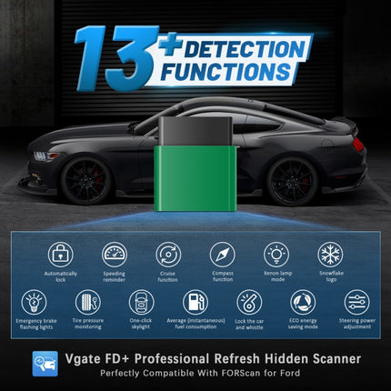 Vgate VLINKER FD + V2.2 Bluetooth 4.0 Car OBD Fault Diagnosis Detector, FD + V2.2 Bluetooth 4.0