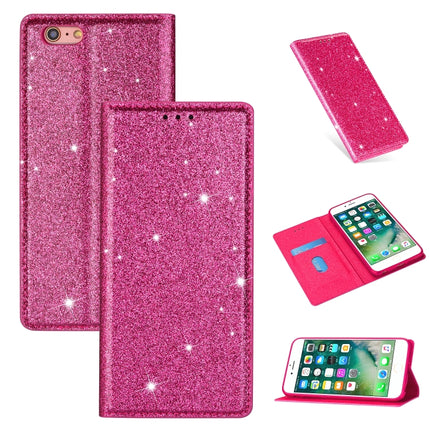 Ultrathin Glitter Magnetic Horizontal Flip Leather Case with Holder & Card Slots, For iPhone 6 Plus, For iPhone 8 / 7, For iPhone 8 Plus / 7 Plus, For iPhone 11