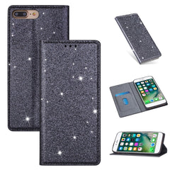 Ultrathin Glitter Magnetic Horizontal Flip Leather Case with Holder & Card Slots, For iPhone 6 Plus, For iPhone 8 / 7, For iPhone 8 Plus / 7 Plus, For iPhone 11, For iPhone 11 Pro