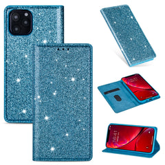 Ultrathin Glitter Magnetic Horizontal Flip Leather Case with Holder & Card Slots, For iPhone 6 Plus, For iPhone 8 / 7, For iPhone 8 Plus / 7 Plus, For iPhone 11, For iPhone 11 Pro