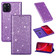 Ultrathin Glitter Magnetic Horizontal Flip Leather Case with Holder & Card Slots, For iPhone 6 Plus, For iPhone 8 / 7, For iPhone 8 Plus / 7 Plus, For iPhone 11, For iPhone 11 Pro