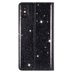 Ultrathin Glitter Magnetic Horizontal Flip Leather Case with Holder & Card Slots, For iPhone XR