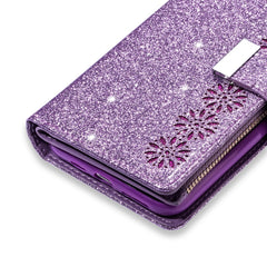 Multi-card Slots Starry Sky Laser Carving Glitter Zipper Horizontal Flip Leather Case with Holder & Wallet & Lanyard, For iPhone 11 Pro Max, For iPhone 11 Pro, For iPhone 11, For iPhone XS Max, For iPhone XR, For iPhone X / XS