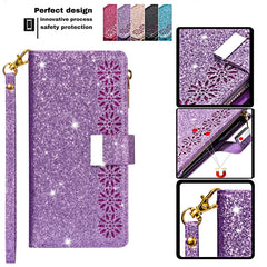 Multi-card Slots Starry Sky Laser Carving Glitter Zipper Horizontal Flip Leather Case with Holder & Wallet & Lanyard, For iPhone 11 Pro Max, For iPhone 11 Pro, For iPhone 11, For iPhone XS Max, For iPhone XR, For iPhone X / XS