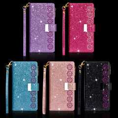 Multi-card Slots Starry Sky Laser Carving Glitter Zipper Horizontal Flip Leather Case with Holder & Wallet & Lanyard, For iPhone 11 Pro Max, For iPhone 11 Pro, For iPhone 11, For iPhone XS Max, For iPhone XR, For iPhone X / XS