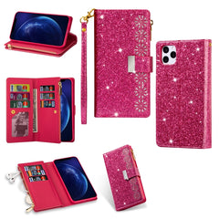 Multi-card Slots Starry Sky Laser Carving Glitter Zipper Horizontal Flip Leather Case with Holder & Wallet & Lanyard, For iPhone 11 Pro Max, For iPhone 11 Pro, For iPhone 11, For iPhone XS Max, For iPhone XR, For iPhone X / XS