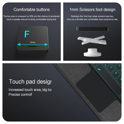 YJ-S9+ Split Bluetooth Keyboard Leather Tablet Case