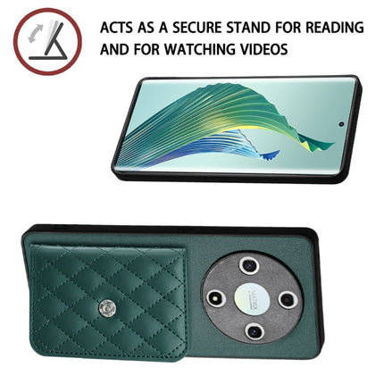 Rhombic Texture Card Bag RFID Phone Case with Long Lanyard, For Honor X9b / Magic6 Lite, For Honor X6a, For Honor 90, For Honor X50i