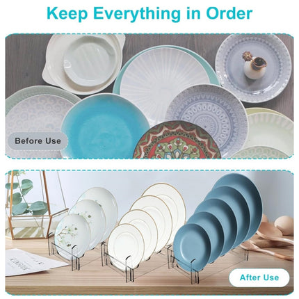Acrylic Removable Plate Storage Rack Multi-layer Dish Drainer, 16.5 x 15.3 x 11.5cm, 21.6 x 15.3 x 12.5cm, 26.7 x 15.3 x 14cm