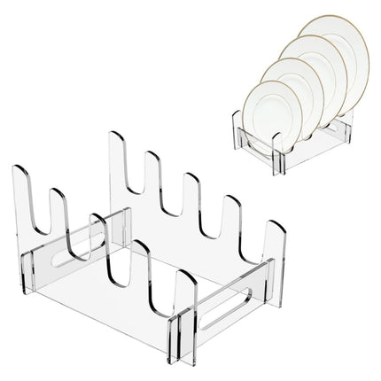 Acrylic Removable Plate Storage Rack Multi-layer Dish Drainer, 16.5 x 15.3 x 11.5cm, 21.6 x 15.3 x 12.5cm, 26.7 x 15.3 x 14cm