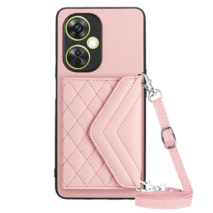 Rhombic Texture Card Bag RFID Phone Case with Long Lanyard, For OPPO A78 4G, For OPPO K11X / OnePlus Nord CE 3 Lite, For OPPO A58 / A58x, For OPPO A17