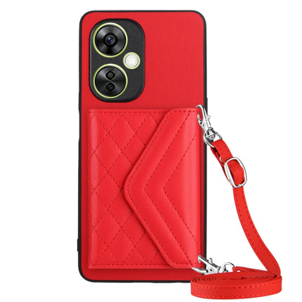 Rhombic Texture Card Bag RFID Phone Case with Long Lanyard, For OPPO A78 4G, For OPPO K11X / OnePlus Nord CE 3 Lite, For OPPO A58 / A58x, For OPPO A17