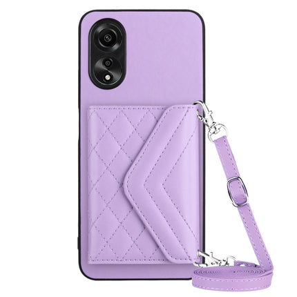 Rhombic Texture Card Bag RFID Phone Case with Long Lanyard, For OPPO A78 4G, For OPPO K11X / OnePlus Nord CE 3 Lite, For OPPO A58 / A58x, For OPPO A17
