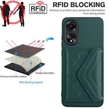 Rhombic Texture Card Bag RFID Phone Case with Long Lanyard, For OPPO A78 4G, For OPPO K11X / OnePlus Nord CE 3 Lite, For OPPO A58 / A58x, For OPPO A17