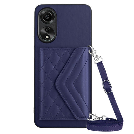 Rhombic Texture Card Bag RFID Phone Case with Long Lanyard, For OPPO A78 4G, For OPPO K11X / OnePlus Nord CE 3 Lite, For OPPO A58 / A58x, For OPPO A17