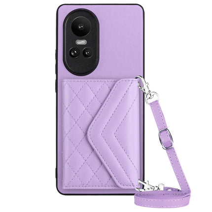 Rhombic Texture Card Bag RFID Phone Case with Long Lanyard, For OPPO Reno11 Pro Global, For OPPO A38 4G / A18 4G, For OPPO A58 4G, For OPPO Reno10 5G