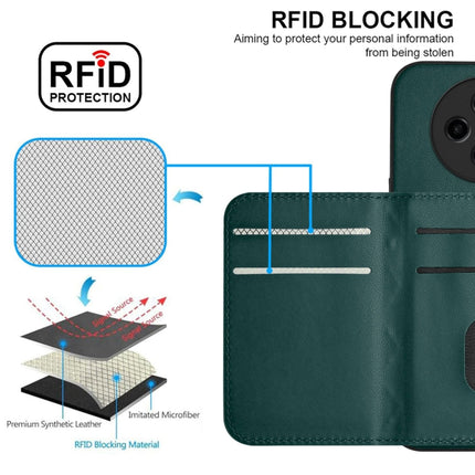 Rhombic Texture Card Bag RFID Phone Case with Long Lanyard, For OPPO A3 Pro 5G, For OPPO Reno11 F Thai Version, For OPPO F25 Pro 5G India, For OPPO Reno11 Global