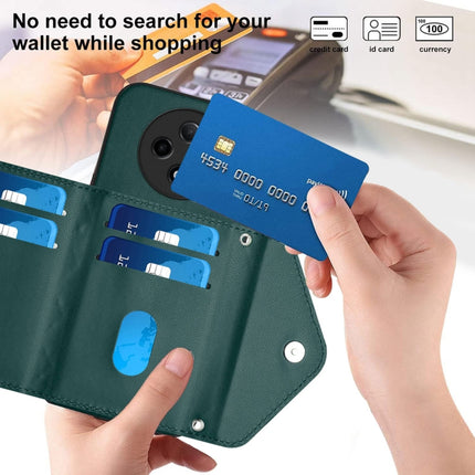Rhombic Texture Card Bag RFID Phone Case with Long Lanyard, For OPPO A3 Pro 5G, For OPPO Reno11 F Thai Version, For OPPO F25 Pro 5G India, For OPPO Reno11 Global