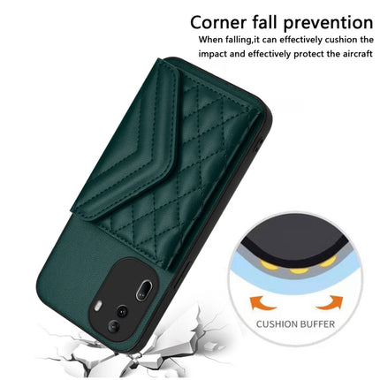 Rhombic Texture Card Bag RFID Phone Case with Long Lanyard, For OPPO Reno11 Pro Global, For OPPO A38 4G / A18 4G, For OPPO A58 4G, For OPPO Reno10 5G