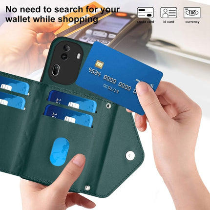 Rhombic Texture Card Bag RFID Phone Case with Long Lanyard, For OPPO Reno11 Pro Global, For OPPO A38 4G / A18 4G, For OPPO A58 4G, For OPPO Reno10 5G