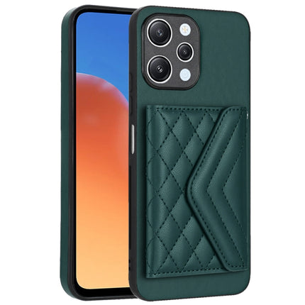 Rhombic Texture Card Bag RFID Phone Case with Long Lanyard, For Xiaomi Redmi 12 4G, For Xiaomi Redmi Note 12S 4G, For Xiaomi Redmi Note 12 Turbo, For Xiaomi Redmi Note 12 Pro+ 5G