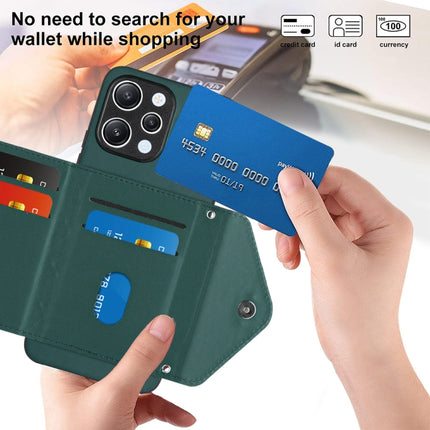 Rhombic Texture Card Bag RFID Phone Case with Long Lanyard, For Xiaomi Redmi 12 4G, For Xiaomi Redmi Note 12S 4G, For Xiaomi Redmi Note 12 Turbo, For Xiaomi Redmi Note 12 Pro+ 5G