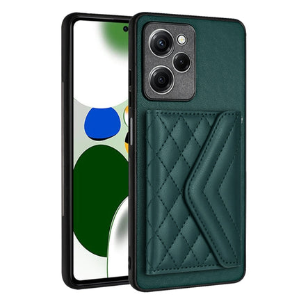 Rhombic Texture Card Bag RFID Phone Case with Long Lanyard, For Xiaomi Redmi Note 12 Pro Speed, For Xiaomi Redmi 10C