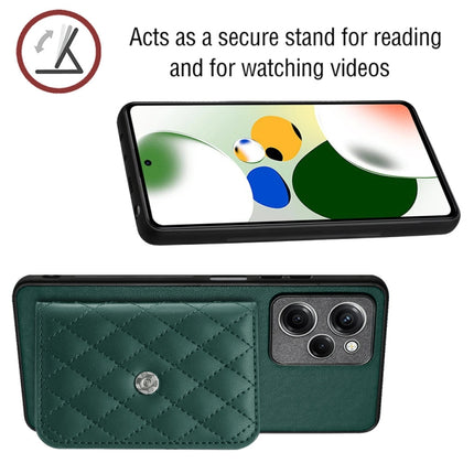 Rhombic Texture Card Bag RFID Phone Case with Long Lanyard, For Xiaomi Redmi Note 12 Pro Speed, For Xiaomi Redmi 10C