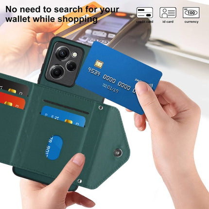 Rhombic Texture Card Bag RFID Phone Case with Long Lanyard, For Xiaomi Redmi Note 12 Pro Speed, For Xiaomi Redmi 10C