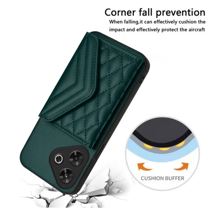Rhombic Texture Card Bag RFID Phone Case with Long Lanyard, For Redmi Note 13R Pro / 13 4G, For Redmi Turbo 3, For Redmi Note 13 4G Global, For Redmi 13C 4G Global