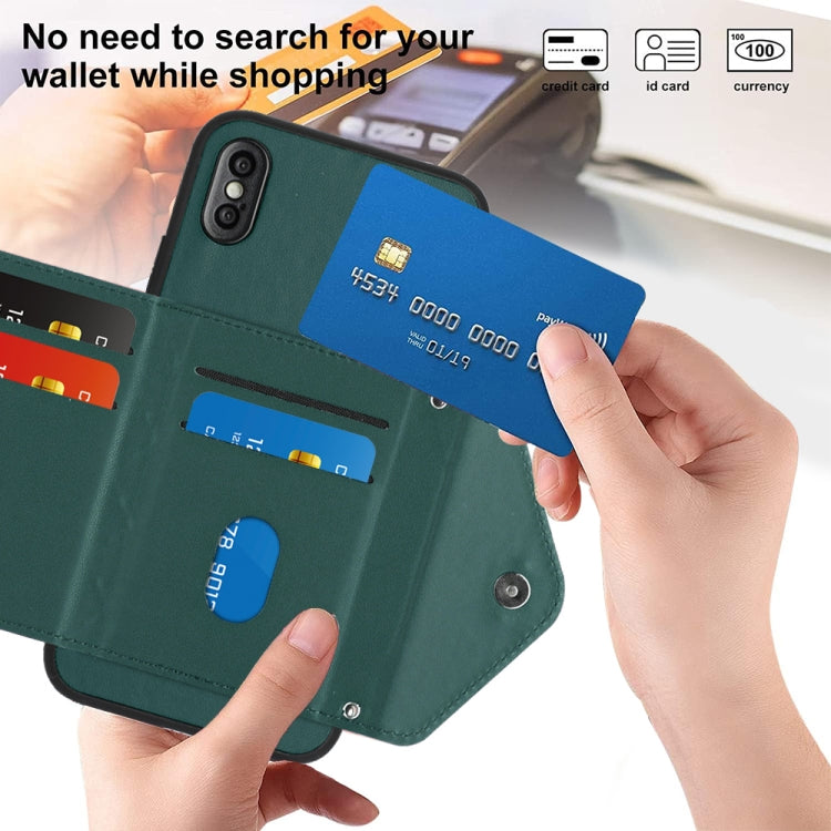 Rhombic Texture Card Bag RFID Phone Case with Long Lanyard