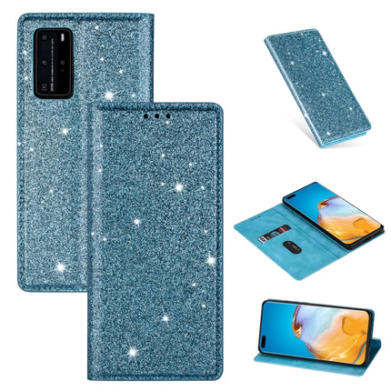 Ultrathin Glitter Magnetic Horizontal Flip Leather Case with Holder & Card Slots, For Huawei P40 Lite, For Huawei P40, For Huawei P40 Pro, For Huawei Mate 20 Pro