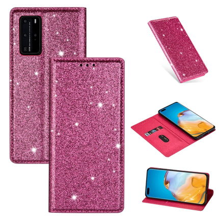 Ultrathin Glitter Magnetic Horizontal Flip Leather Case with Holder & Card Slots, For Huawei P40 Lite, For Huawei P40, For Huawei P40 Pro, For Huawei Mate 20 Pro