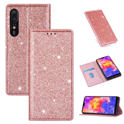 Ultrathin Glitter Magnetic Horizontal Flip Leather Case with Holder & Card Slots, For Huawei P Smart+ 2019, For Huawei P20 Lite, For Huawei P20 Pro, For Huawei P30