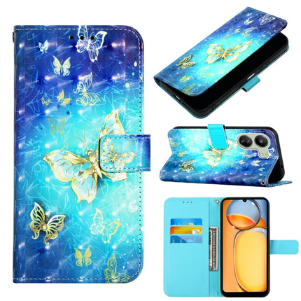 3D Painting Horizontal Flip Leather Phone Case, For Xiaomi Poco X6 Pro, For Xiaomi Redmi Note 13 5G Global, For Xiaomi Redmi 13C