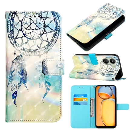3D Painting Horizontal Flip Leather Phone Case, For Xiaomi Poco X6 Pro, For Xiaomi Redmi Note 13 5G Global, For Xiaomi Redmi 13C