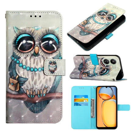 3D Painting Horizontal Flip Leather Phone Case, For Xiaomi Poco X6 Pro, For Xiaomi Redmi Note 13 5G Global, For Xiaomi Redmi 13C