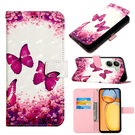 3D Painting Horizontal Flip Leather Phone Case, For Xiaomi Poco X6 Pro, For Xiaomi Redmi Note 13 5G Global, For Xiaomi Redmi 13C