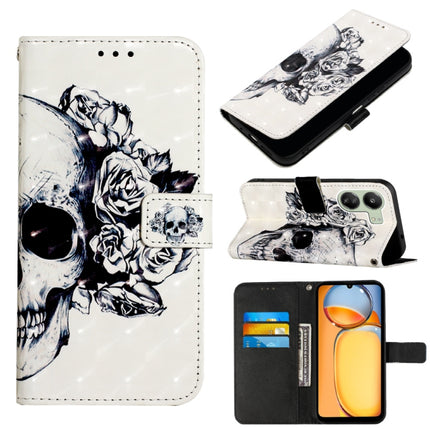 3D Painting Horizontal Flip Leather Phone Case, For Xiaomi Poco X6 Pro, For Xiaomi Redmi Note 13 5G Global, For Xiaomi Redmi 13C
